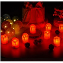 할로윈 파티 촛불 LED 양초 12p 레드 미니전구 원룸 장식용 감성캠핑 장식전구 테라스