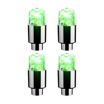 다채로운 자동차 타이어 밸브 캡 LED 바이크 오토바이 사이클링 휠 랜턴 스포크 허브 램프 액세서리 4 개, [12] 4Pcs Green