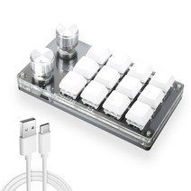 무선키보드 프로그래밍 가능한 DIY 기계식 키보드 무선 Bluetooth/USB 유선 RGB 사용자 정의 미니 12/6/3, 한개옵션2, 01 K12-White, 한개옵션1