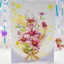 초대장 카드 3D 팝업 생일 축하 인사말 초대 카드 해피 어머니 아버지 날 사랑 엄마 아빠 장미 꽃 부활절, 25 dried flowers