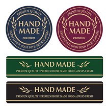 크라프트 더에코 핸드메이드(원형+밴드형) 스티커(300개) /상품포장 데코장식 라벨스티커, 1-2.C-11 더에코 원형 핸드메이드-38장