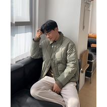 [주붕샵]사각 코듀로이 카라 패딩