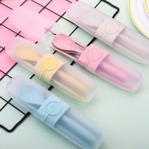 캠핑 카라반 휴대용 식기 수저 포크 젓가락 수저통세트, 2소풍수저세트-블루