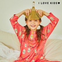 알럽키즈 주니어잠옷 아동 어린이파자마 피치기모 여아 상하복세트 핑크고양이 