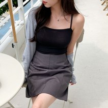 치코엘라 라세부 절개 코튼 뒷밴딩 미니스커트