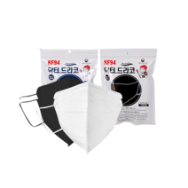 숨쉬기편한 여름용 KF94 블랙 마스크 국산 닥터드라코 100매, 화이트