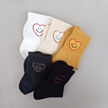 비비드칼라 여성 스마일 양말 하트 양말 5color