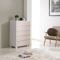 찰스 5단 서랍장(착불), 색상:화이트오크