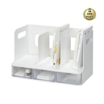 라이브잇 시스맥스 올리오 책꽂이 3단, 화이트 + 투명, 10세트