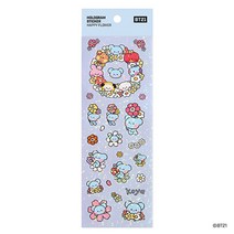 BT21 미니니 해피플라워 홀로그램 스티커 폴꾸 폰꾸 다꾸 다이어리 스티커, 코야