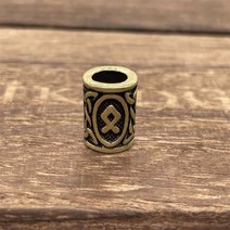 바이킹 룬 비드 공예 Diy 쥬얼리 부품 1 개 수염 헤어 스페이서 비즈 액세서리 참 팔찌 만들기 용품, [41] OTHALA Bronze