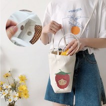 선물추천 드링크백 공공기관 판촉행사 데일리백 에코백 미니 텀블러 숄더백, 에코백 딸기