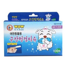 애견용 와우이크린 구강 청결티슈 100매, 1, 1개