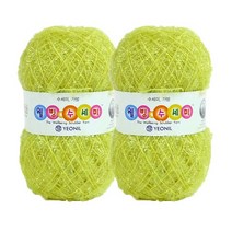 [앵콜스] (10+1) 웰빙 수세미 반짝이(2볼묶음) 80g 원조 수세미실 퐁퐁 아크릴 수세미, 75 연연연두(2볼묶음)