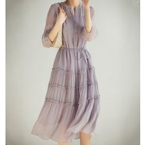 풀인 연퍼플 프릴 원피스