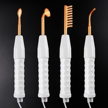 4in 1 고주파 전극 유리관 전기 요법 지팡이 뷰티 장치 스킨 케어 여드름 스팟 주름 제거제 살롱 홈, 영국 플러그 옐로우 라이트