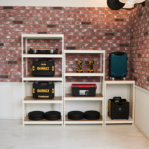 튼튼한 국내생산 철제선반 조립식앵글, 흰색, 800x500x1500_4단