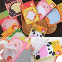 동물 캐릭터 메모지 포스트잇 병아리 미니메모장 탁상용메모지, 코끼리