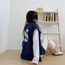 마롱패션 v 베스트 맨투맨 루즈핏 조끼 편한 여성