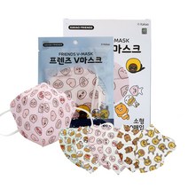 카카오프렌즈 V마스크 소형 새부리형 2D 캐릭터 마스크 30매, 카카오프렌즈V마스크 2D 어피치 화이트 30매