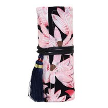 GHSHOP 크로 셰 뜨개질 후크 케이스 편직 액세서리 연필 홀더 보관용 롤 가방을 쉽게 잡을 수 있습니다., 로터스, 면