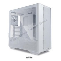 데스크상의케이스 미들타워케이스 컴퓨터케이스 LANCOOL III ATX 케이스 및 PC 게임 캐비닛 4X140 팬 지원 AIO 냉각 빌드 3X120mm 420 라디에이터/팬 E-A, White, White