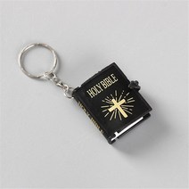 HOLYBIBLE 가죽 성경책 펜던트 목걸이 미니어쳐 납골당꾸미기 처 추모장식 FRANKLIN 키링 봉안당 골드 컬러 미니 성경 키 체인 진짜 종이 읽을 수 있는 열쇠 고리 패션, 3.Black