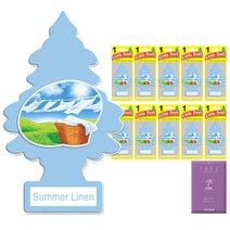 SJ 리틀트리 종이방향제 섬머린넨 10p + 아로마 스퀘어, 10개, 4세트