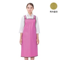 예경 메쉬 줄무늬 H형 방수 앞치마_중 앞치마, PO-3034/중/분홍색, 1개