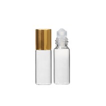 갈색 롤온 향수 공병 롤러볼 오일 화장품 차광 유리 용기, AI골드캡 투명 3ml