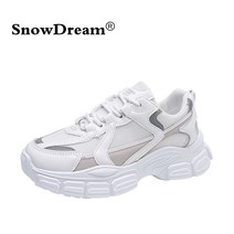 SnowDream 메쉬 슈즈 시즌마다 신을 수 있는 여자 신발 키높이 신발 스포츠 신발
