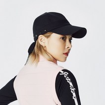 [제이디엑스] 여성스러움을 가미한 여성 스터드 리본 육각캡모자, 블랙