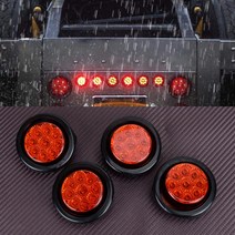 카고트레일러 캠핑 미니 카고트레일러 라운드 후면 사이드 마커 라이트 클리어런스 램프 레드 렌즈 2 인치, 한개옵션0