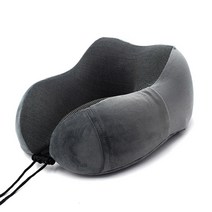 경추 꼬북 목이편한 자동차 메모리폼 거북목 일자목 베개 U 자형 여행 비행기 사무실 목, 짙은 회색