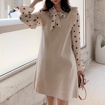 레이어드 디자인 하트패턴 블라우스 러블리 원피스 _ 21352EA