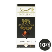 린트 엑설런스 다크 99% 초콜릿 수능 합격 발렌타인 선물, 50g, 10개