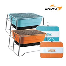 코베아 미니 폴딩 BBQ 그릴 2인용 솔캠용, 오렌지