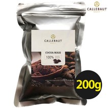 벨기에 칼리바우트 코코아매스 카카오매스 카카오빈 카카오닙 카카오리쿼 코코아리쿼 무설탕 무설탕초콜릿 callebaut cocoamass 코코아100 카카오100%, 200g, 1개