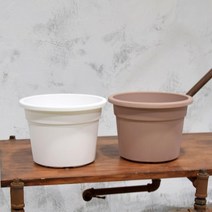 이태리 빈티지 플라스틱 낮은화분 22x15cm 회사식물, 브라운