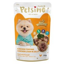 D17 반려동물 습식사료 치킨과 닭간 파우치 70g, 5개