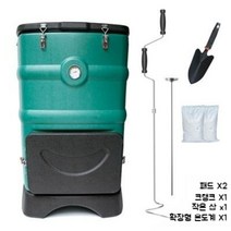 대형 퇴비통 낙엽 거름 퇴비 만들기 유기비료 음식물 쓰레기 폐기물 발효, 그린 110L