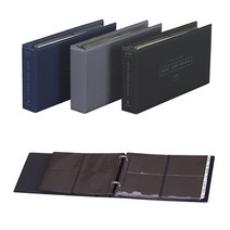 문화 명함첩 4단 200매 A200 D링 인덱스 파일 명함집, 청색