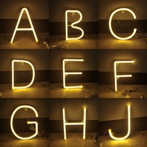 네온 조명 로맨틱 편지 빛 LED 장식 사인 광고 로고 파티 웨딩 침실 홈 A-Z 1-9 야간, [13] M, [01] warm white