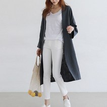 알리팡(Alipang) 여성 린넨 롱가디건 로브 사이즈 S-2XL 재킷 가디건 LZ8321