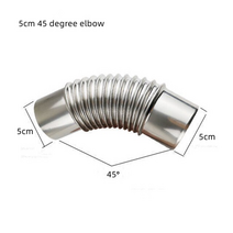 캠핑 화목난로 연통 펠릿난로 벽난로연통고정 텐트 스토브 스테인레스 스틸 굴뚝 벤드, 5cm 45 파이프