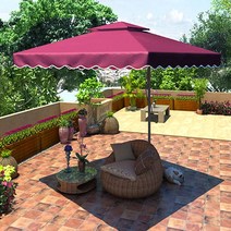 K마켓 판매자추천 프리미엄 초대형사각폴딩 파라솔 파라솔전용 물통형받침대 포함 K20006A, 와인사각+물통형받침대