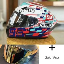 풀 페이스 쇼에이 X14 시계 로터스 LS39 마르케즈 오토바이 헬멧 남자 승마 자동차 모토크로스 레이싱 F, E Helmet+M
