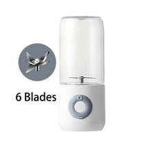 스파이럴 믹서기 초고속 진공 블렌더 대형 소형 휴대용 업소용 만능 얼음 전기 usb 믹서 과즙 기계 500ml 미니 음식 스무디 프로세서 개인 과일 압착기 과즙텀블러 477, 흰색 6 블레이드, 협력사