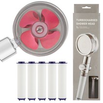 관우몰 돈다샤워기+필터5개, 루비레드(투명바디 필터5개)