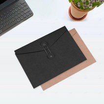 종이 단추 봉투 A4 1P 가로 회사 봉인 서류 고리 페이퍼 하도메 크래프트지 선물 보관 포장 등기 끈 무지, B_A4가로검1P